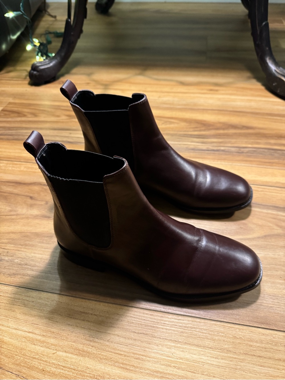 Classic Women's Chelsea Heeled Boots in Brown faux Leather